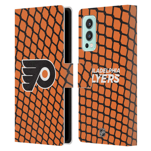 NHL Philadelphia Flyers Net Pattern Leather Book Wallet Case Cover For OnePlus Nord 2 5G