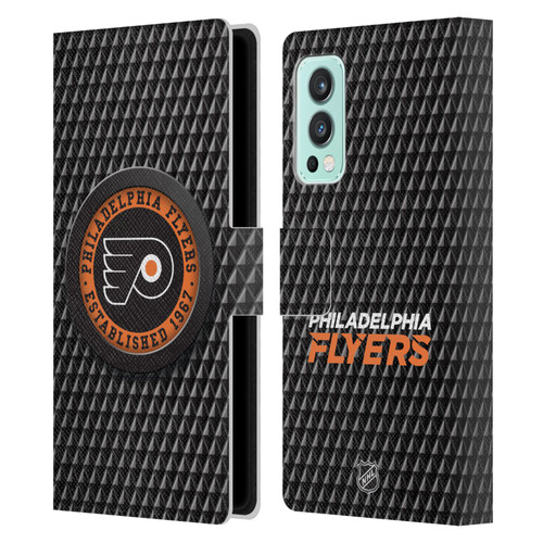 NHL Philadelphia Flyers Puck Texture Leather Book Wallet Case Cover For OnePlus Nord 2 5G