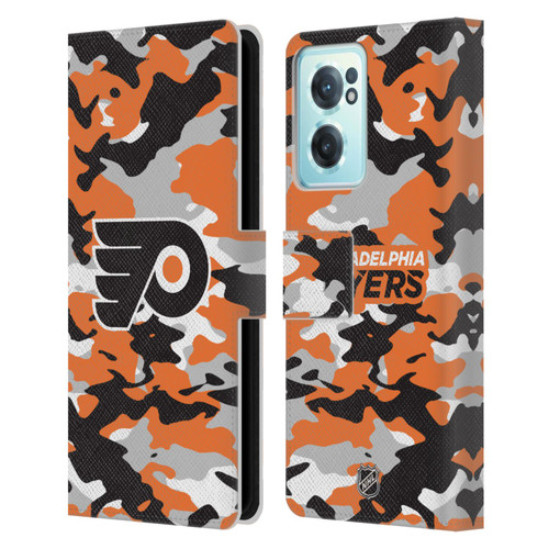 NHL Philadelphia Flyers Camouflage Leather Book Wallet Case Cover For OnePlus Nord CE 2 5G