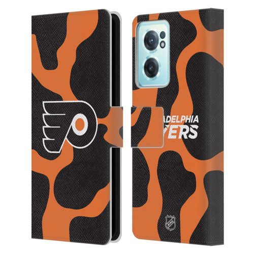 NHL Philadelphia Flyers Cow Pattern Leather Book Wallet Case Cover For OnePlus Nord CE 2 5G