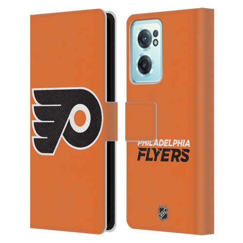 NHL Philadelphia Flyers Plain Leather Book Wallet Case Cover For OnePlus Nord CE 2 5G