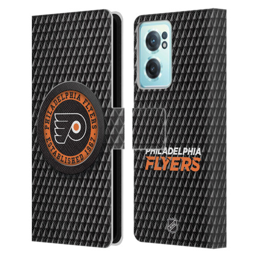 NHL Philadelphia Flyers Puck Texture Leather Book Wallet Case Cover For OnePlus Nord CE 2 5G