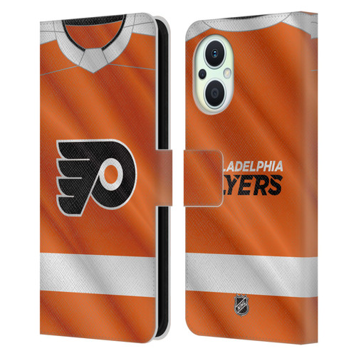 NHL Philadelphia Flyers Jersey Leather Book Wallet Case Cover For OPPO Reno8 Lite
