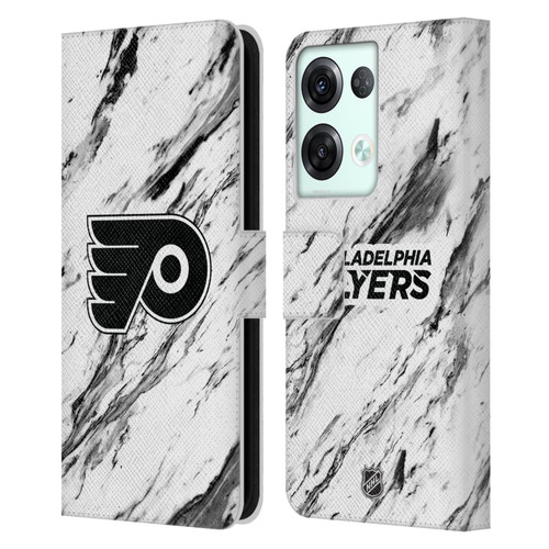 NHL Philadelphia Flyers Marble Leather Book Wallet Case Cover For OPPO Reno8 Pro