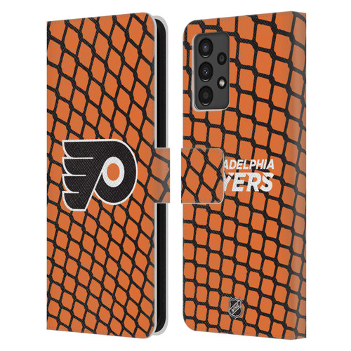 NHL Philadelphia Flyers Net Pattern Leather Book Wallet Case Cover For Samsung Galaxy A13 (2022)