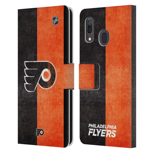 NHL Philadelphia Flyers Half Distressed Leather Book Wallet Case Cover For Samsung Galaxy A33 5G (2022)