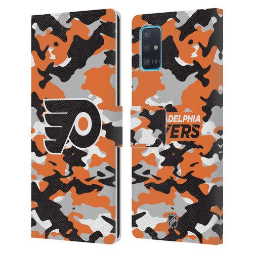 NHL Philadelphia Flyers Camouflage Leather Book Wallet Case Cover For Samsung Galaxy A51 (2019)