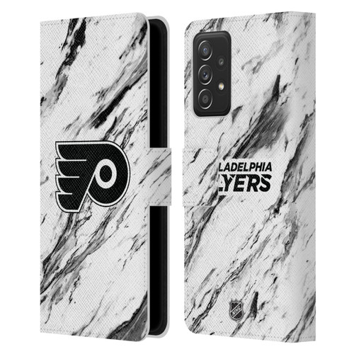 NHL Philadelphia Flyers Marble Leather Book Wallet Case Cover For Samsung Galaxy A52 / A52s / 5G (2021)