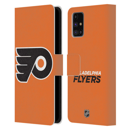 NHL Philadelphia Flyers Plain Leather Book Wallet Case Cover For Samsung Galaxy M31s (2020)