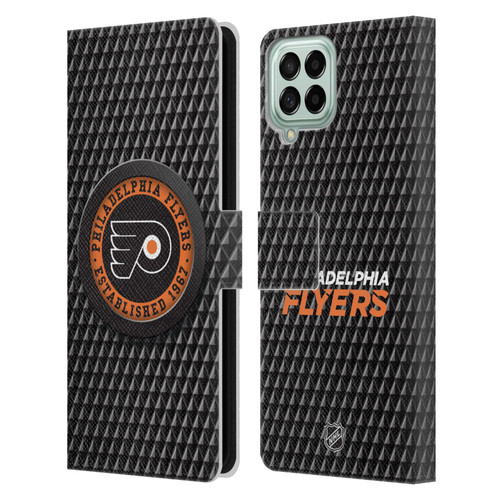 NHL Philadelphia Flyers Puck Texture Leather Book Wallet Case Cover For Samsung Galaxy M33 (2022)
