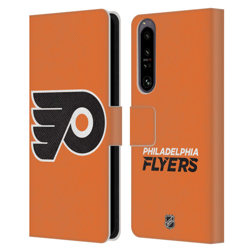 NHL Philadelphia Flyers Plain Leather Book Wallet Case Cover For Sony Xperia 1 IV