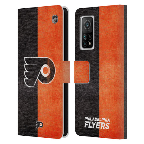 NHL Philadelphia Flyers Half Distressed Leather Book Wallet Case Cover For Xiaomi Mi 10T 5G
