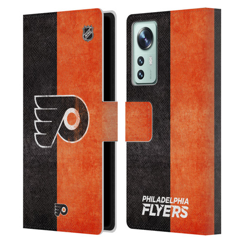 NHL Philadelphia Flyers Half Distressed Leather Book Wallet Case Cover For Xiaomi 12