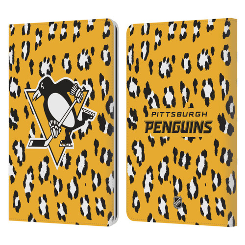 NHL Pittsburgh Penguins Leopard Patten Leather Book Wallet Case Cover For Amazon Kindle Paperwhite 1 / 2 / 3