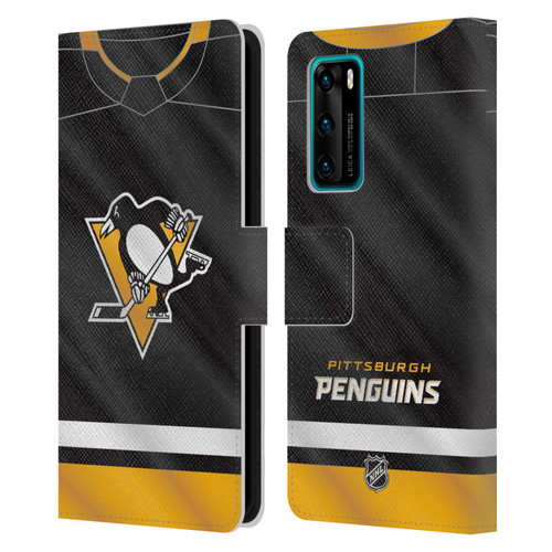 NHL Pittsburgh Penguins Jersey Leather Book Wallet Case Cover For Huawei P40 5G