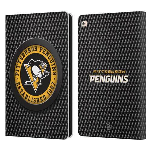 NHL Pittsburgh Penguins Puck Texture Leather Book Wallet Case Cover For Apple iPad Air 2 (2014)