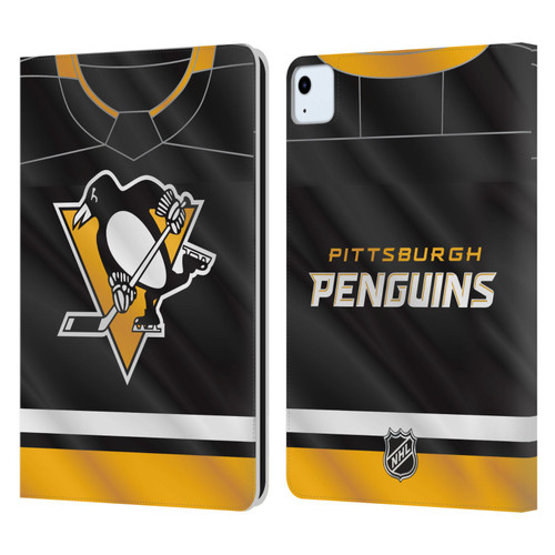 NHL Pittsburgh Penguins Jersey Leather Book Wallet Case Cover For Apple iPad Air 11 2020/2022/2024