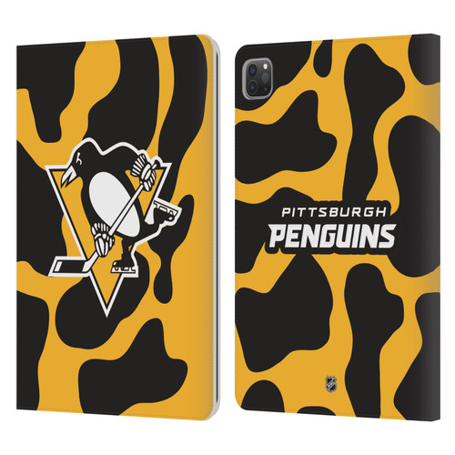 NHL Pittsburgh Penguins Cow Pattern Leather Book Wallet Case Cover For Apple iPad Pro 11 2020 / 2021 / 2022