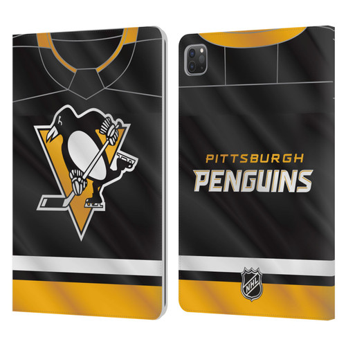 NHL Pittsburgh Penguins Jersey Leather Book Wallet Case Cover For Apple iPad Pro 11 2020 / 2021 / 2022