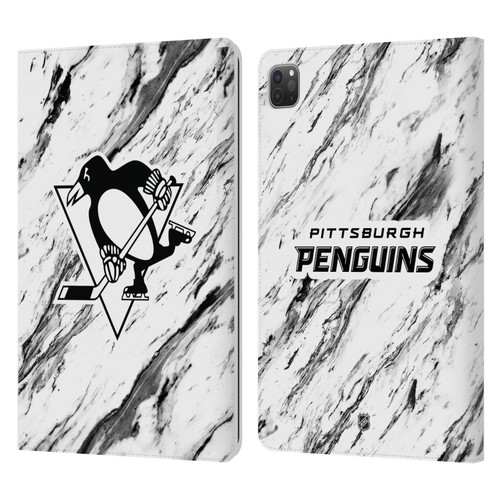 NHL Pittsburgh Penguins Marble Leather Book Wallet Case Cover For Apple iPad Pro 11 2020 / 2021 / 2022