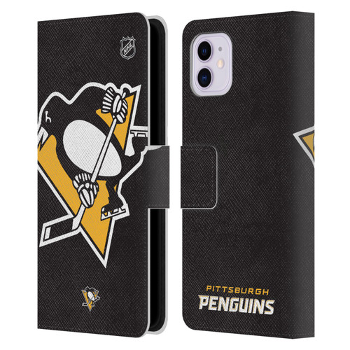 NHL Pittsburgh Penguins Oversized Leather Book Wallet Case Cover For Apple iPhone 11