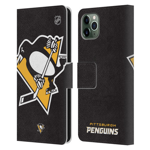 NHL Pittsburgh Penguins Oversized Leather Book Wallet Case Cover For Apple iPhone 11 Pro Max