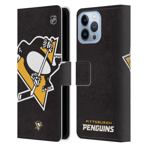 NHL Pittsburgh Penguins Oversized Leather Book Wallet Case Cover For Apple iPhone 13 Pro Max