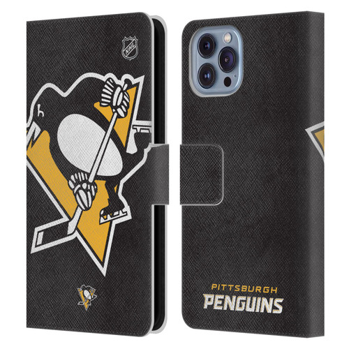 NHL Pittsburgh Penguins Oversized Leather Book Wallet Case Cover For Apple iPhone 14
