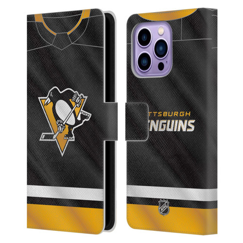 NHL Pittsburgh Penguins Jersey Leather Book Wallet Case Cover For Apple iPhone 14 Pro Max