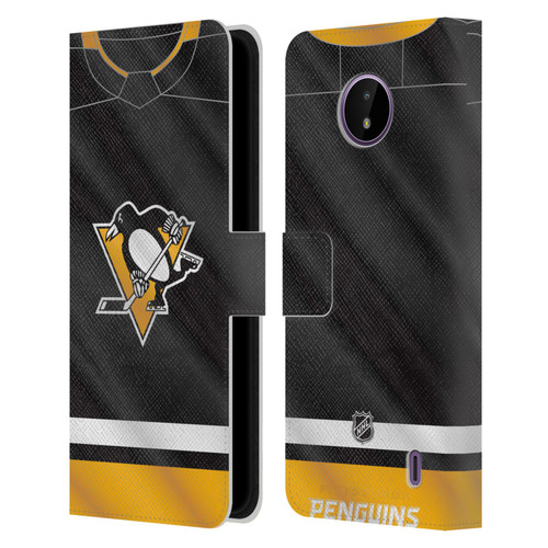 NHL Pittsburgh Penguins Jersey Leather Book Wallet Case Cover For Nokia C10 / C20