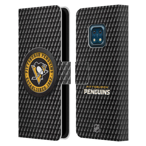NHL Pittsburgh Penguins Puck Texture Leather Book Wallet Case Cover For Nokia XR20