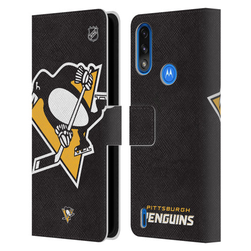 NHL Pittsburgh Penguins Oversized Leather Book Wallet Case Cover For Motorola Moto E7 Power / Moto E7i Power