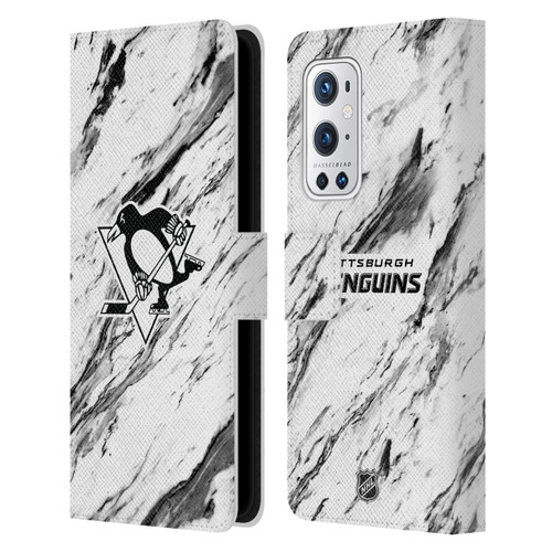 NHL Pittsburgh Penguins Marble Leather Book Wallet Case Cover For OnePlus 9 Pro