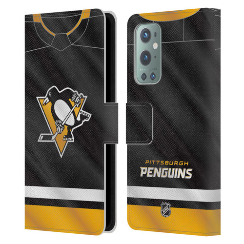 NHL Pittsburgh Penguins Jersey Leather Book Wallet Case Cover For OnePlus 9