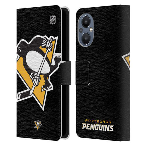 NHL Pittsburgh Penguins Oversized Leather Book Wallet Case Cover For OnePlus Nord N20 5G