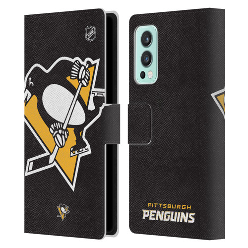 NHL Pittsburgh Penguins Oversized Leather Book Wallet Case Cover For OnePlus Nord 2 5G