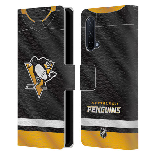 NHL Pittsburgh Penguins Jersey Leather Book Wallet Case Cover For OnePlus Nord CE 5G