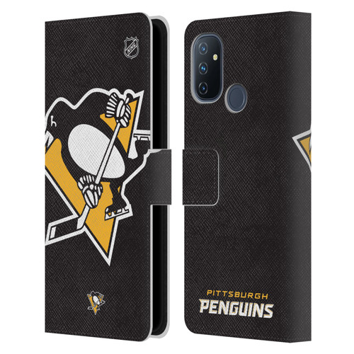 NHL Pittsburgh Penguins Oversized Leather Book Wallet Case Cover For OnePlus Nord N100