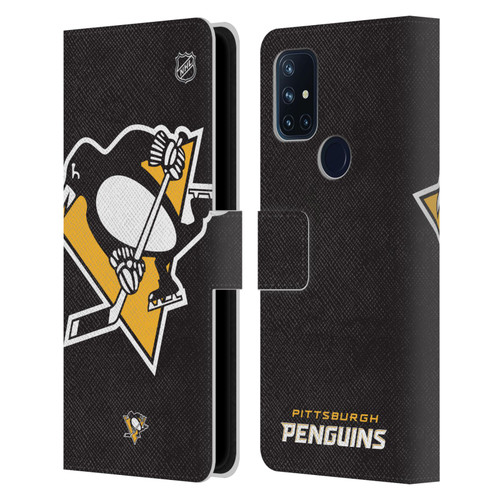 NHL Pittsburgh Penguins Oversized Leather Book Wallet Case Cover For OnePlus Nord N10 5G