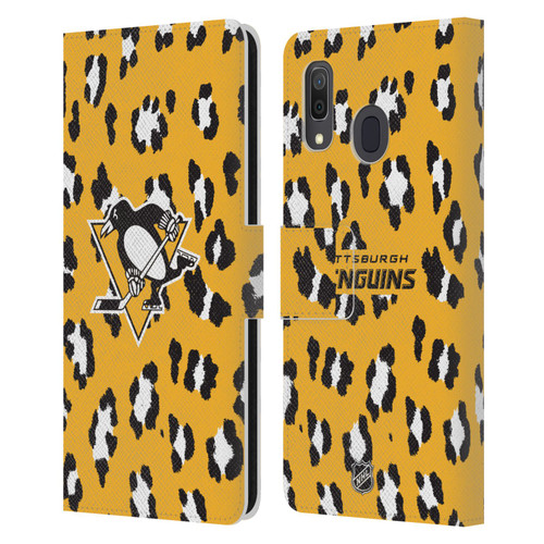 NHL Pittsburgh Penguins Leopard Patten Leather Book Wallet Case Cover For Samsung Galaxy A33 5G (2022)