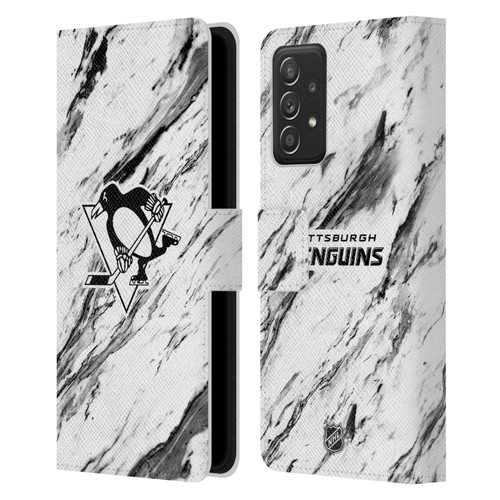 NHL Pittsburgh Penguins Marble Leather Book Wallet Case Cover For Samsung Galaxy A53 5G (2022)