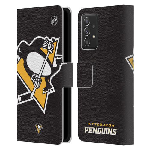 NHL Pittsburgh Penguins Oversized Leather Book Wallet Case Cover For Samsung Galaxy A53 5G (2022)