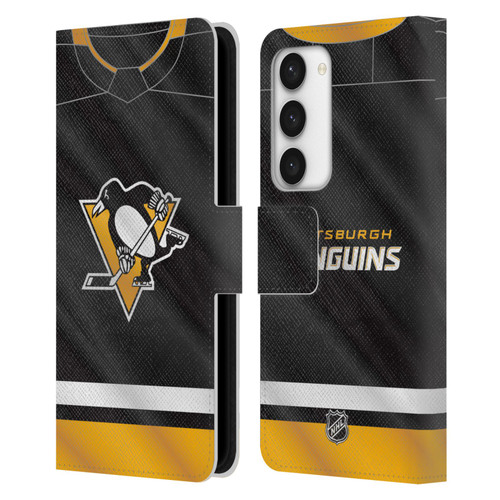 NHL Pittsburgh Penguins Jersey Leather Book Wallet Case Cover For Samsung Galaxy S23 5G