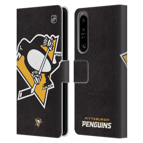 NHL Pittsburgh Penguins Oversized Leather Book Wallet Case Cover For Sony Xperia 1 IV
