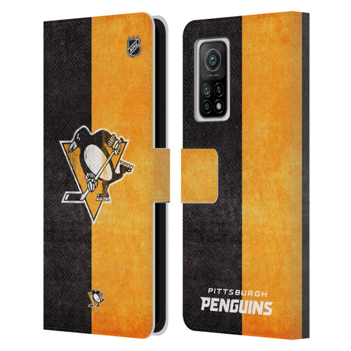 NHL Pittsburgh Penguins Half Distressed Leather Book Wallet Case Cover For Xiaomi Mi 10T 5G