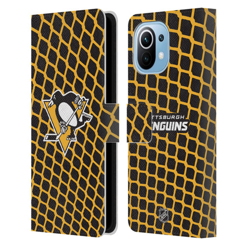 NHL Pittsburgh Penguins Net Pattern Leather Book Wallet Case Cover For Xiaomi Mi 11