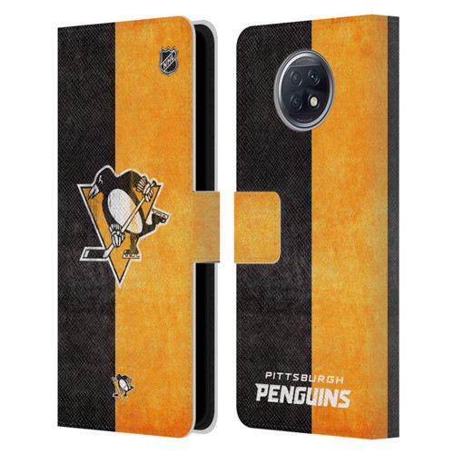 NHL Pittsburgh Penguins Half Distressed Leather Book Wallet Case Cover For Xiaomi Redmi Note 9T 5G