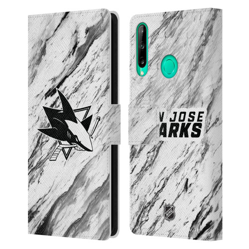 NHL San Jose Sharks Marble Leather Book Wallet Case Cover For Huawei P40 lite E