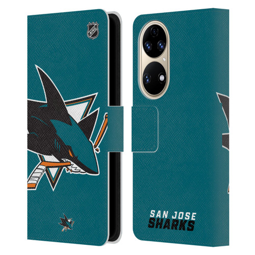 NHL San Jose Sharks Oversized Leather Book Wallet Case Cover For Huawei P50
