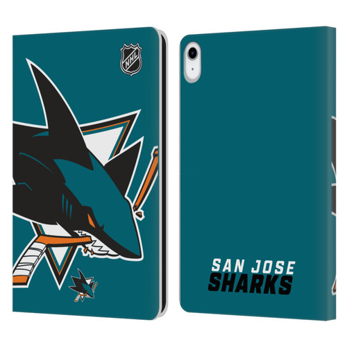 NHL San Jose Sharks Oversized Leather Book Wallet Case Cover For Apple iPad 10.9 (2022)